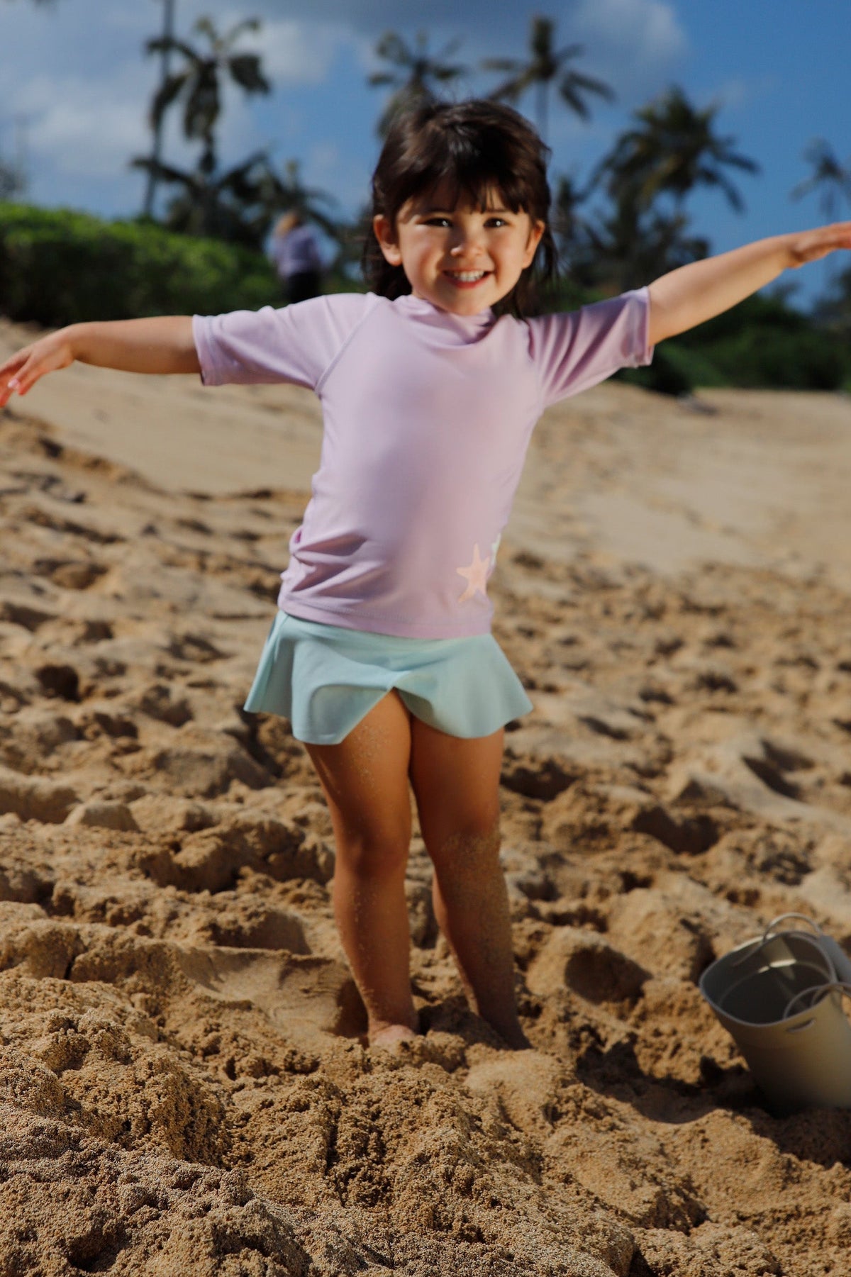 Kid's Short Sleeve Crew Sunny Swim Shirt