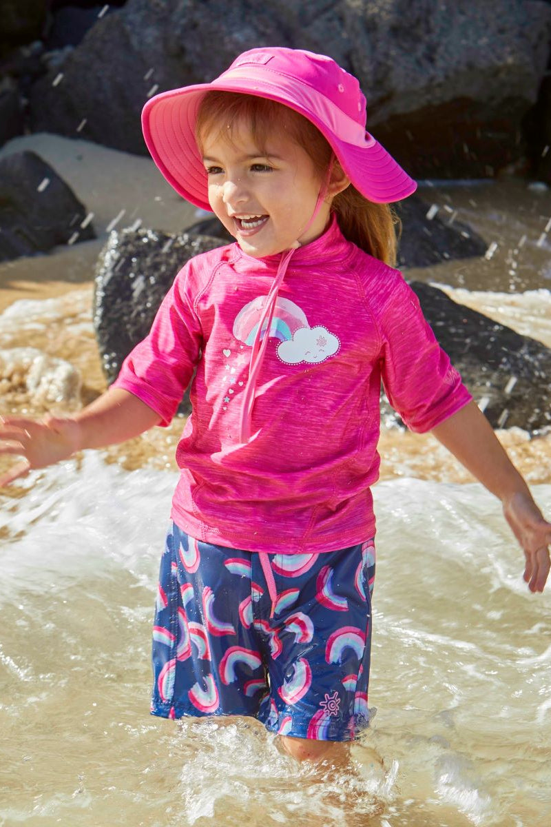 Girl's Short Sleeve Sport Sun & Swim Shirt