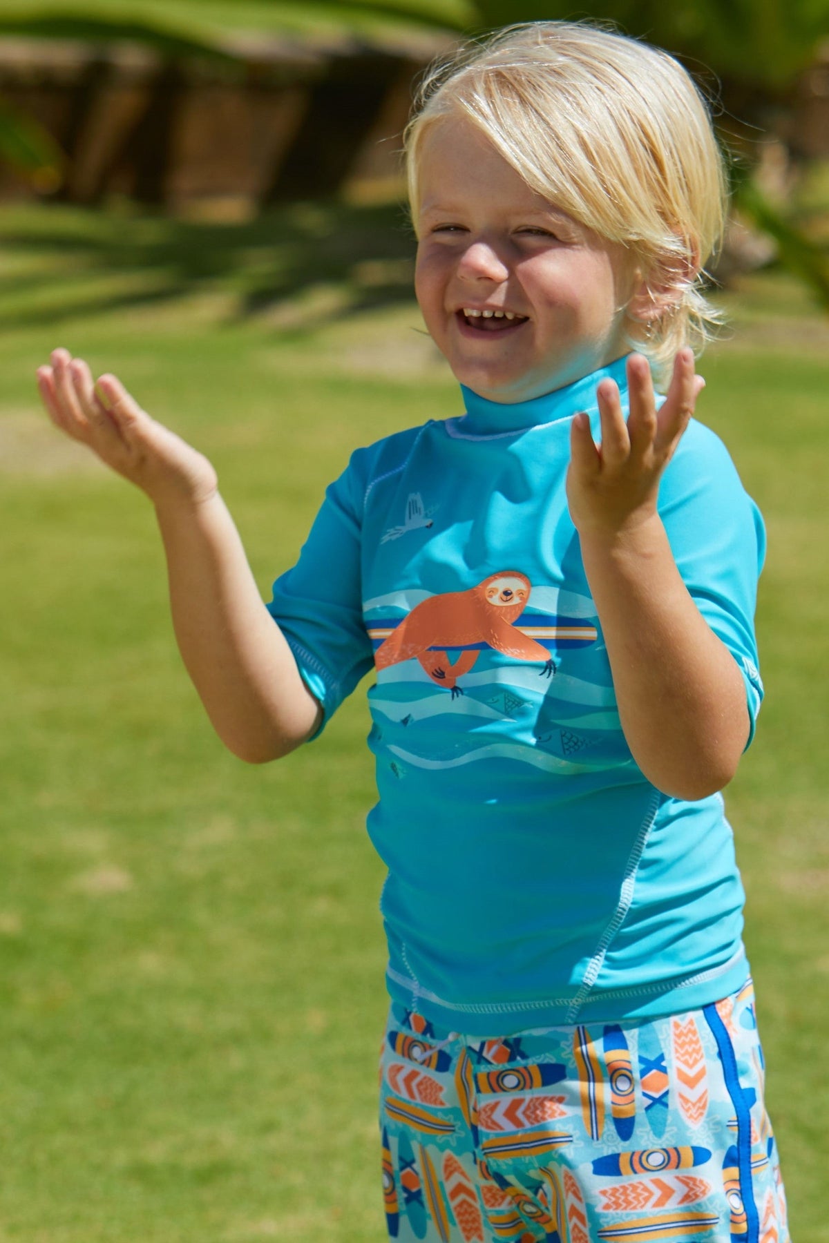 Boy's Short Sleeve Sport Sun & Swim Shirt