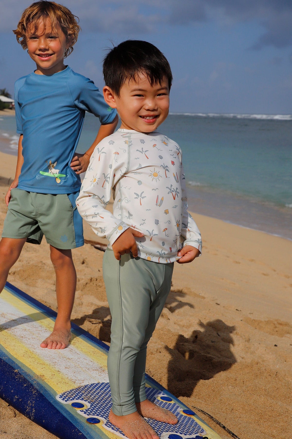 Kid's Long Sleeve Crew Sunny Swim Shirt