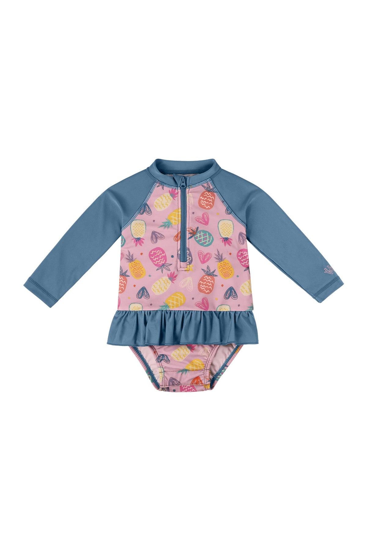 Baby Girl's Long Sleeve Ruffled Swim Suit
