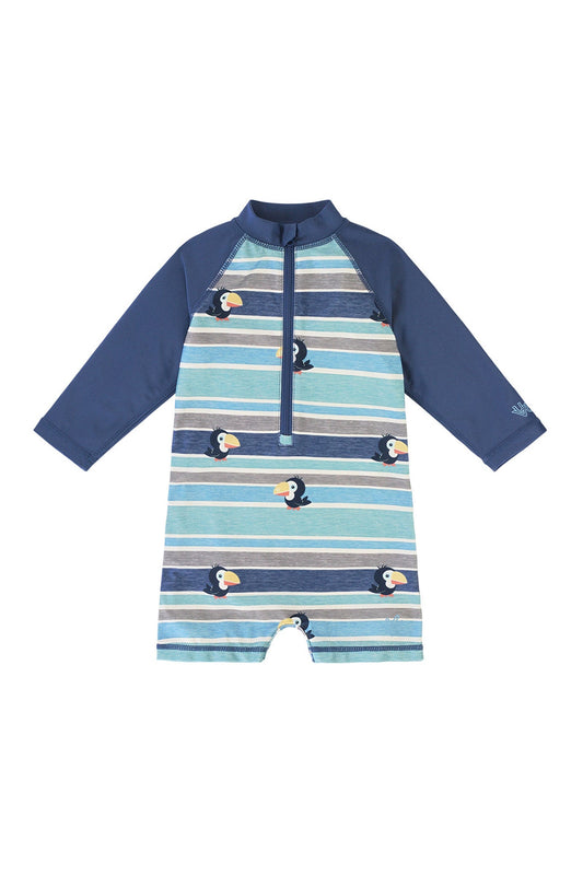 Baby Boy's Long Sleeve Swim Romper