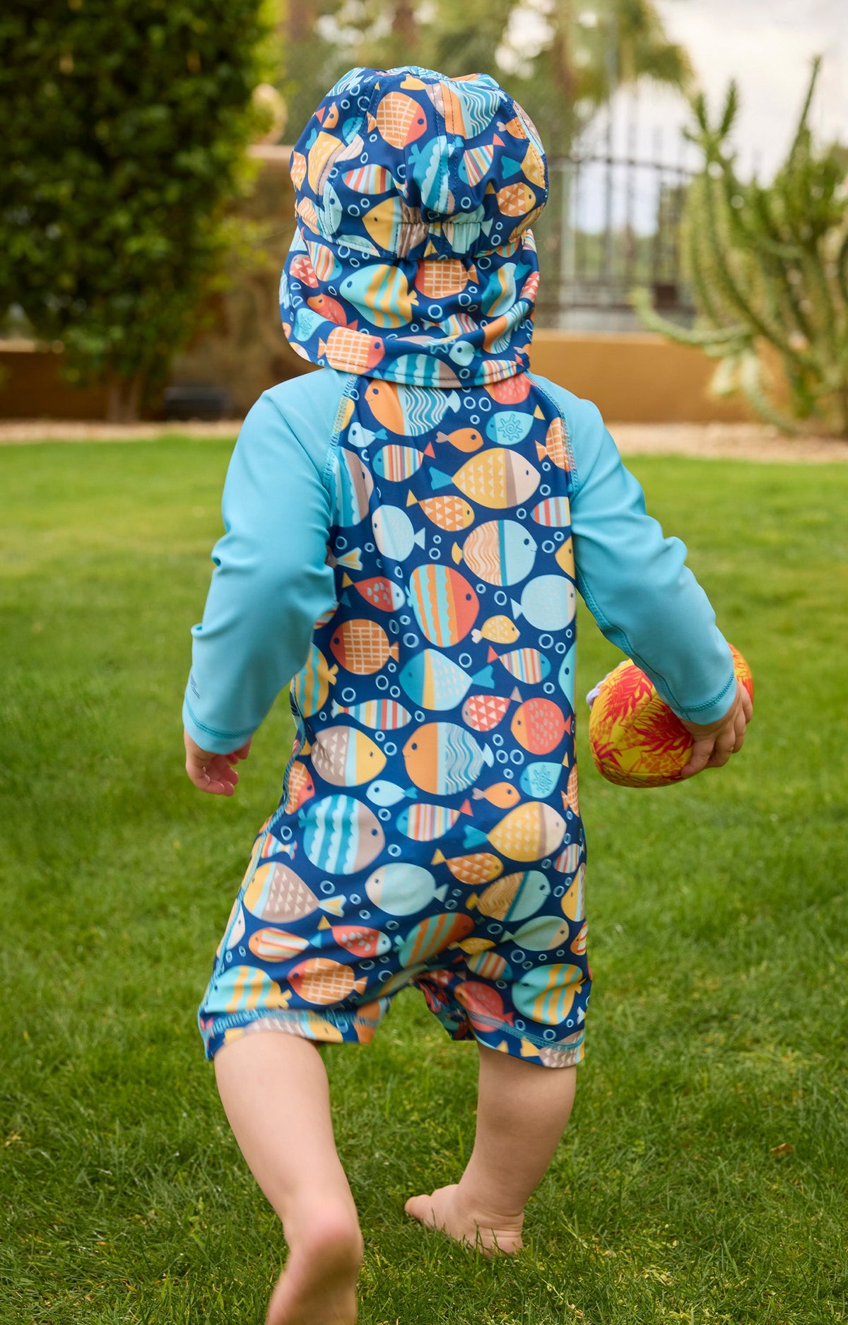 Baby Boy's Long Sleeve Swim Romper