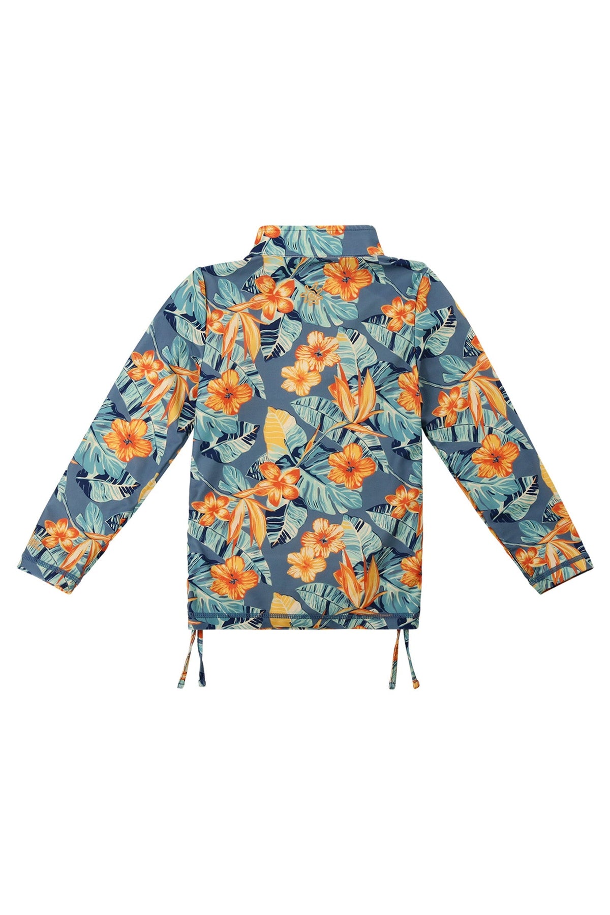 Girl's Half Zip Ruched Sun & Swim Shirt