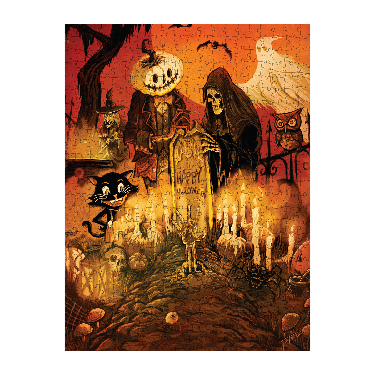 Halloween at the Cemetery 500 Piece Jigsaw Puzzle